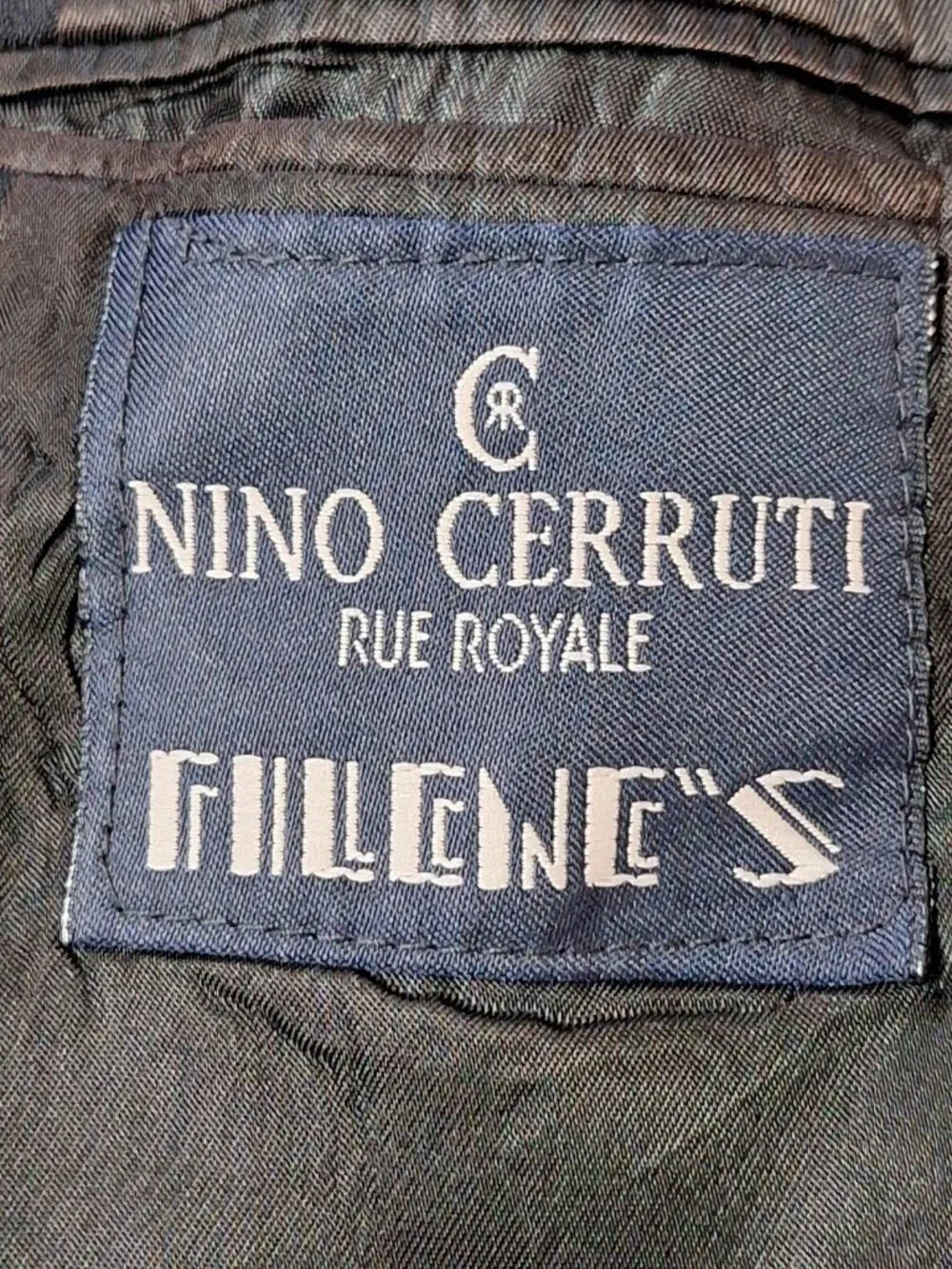 Nino Cerruti Suit Mens 44 Black Wool Double Breasted Ventless Jacket Pants
